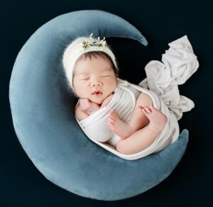 baby, newborn, little, child, sleep, cute, dream, moon, night, dark